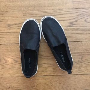 Cute slip on black and white shoes